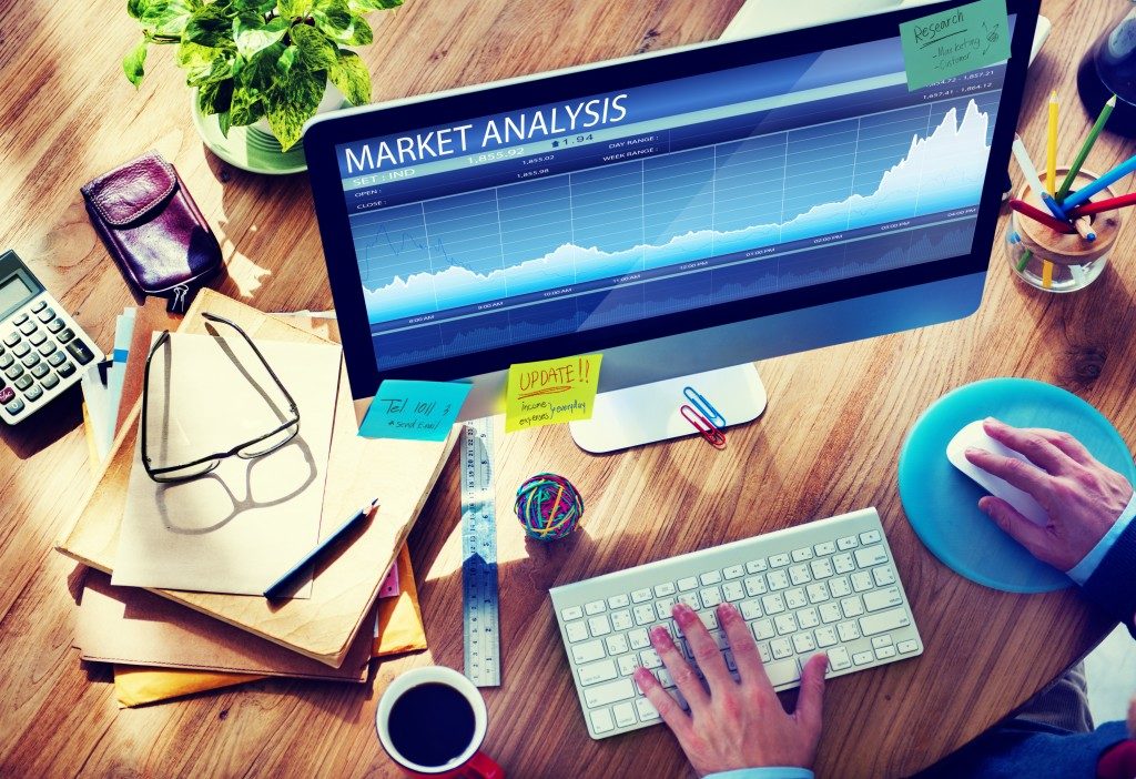 market analysis graph on computer screen