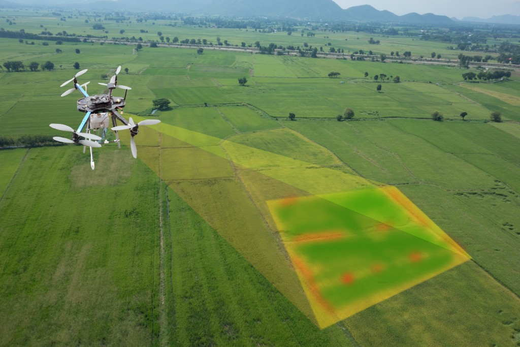 drone surveying land